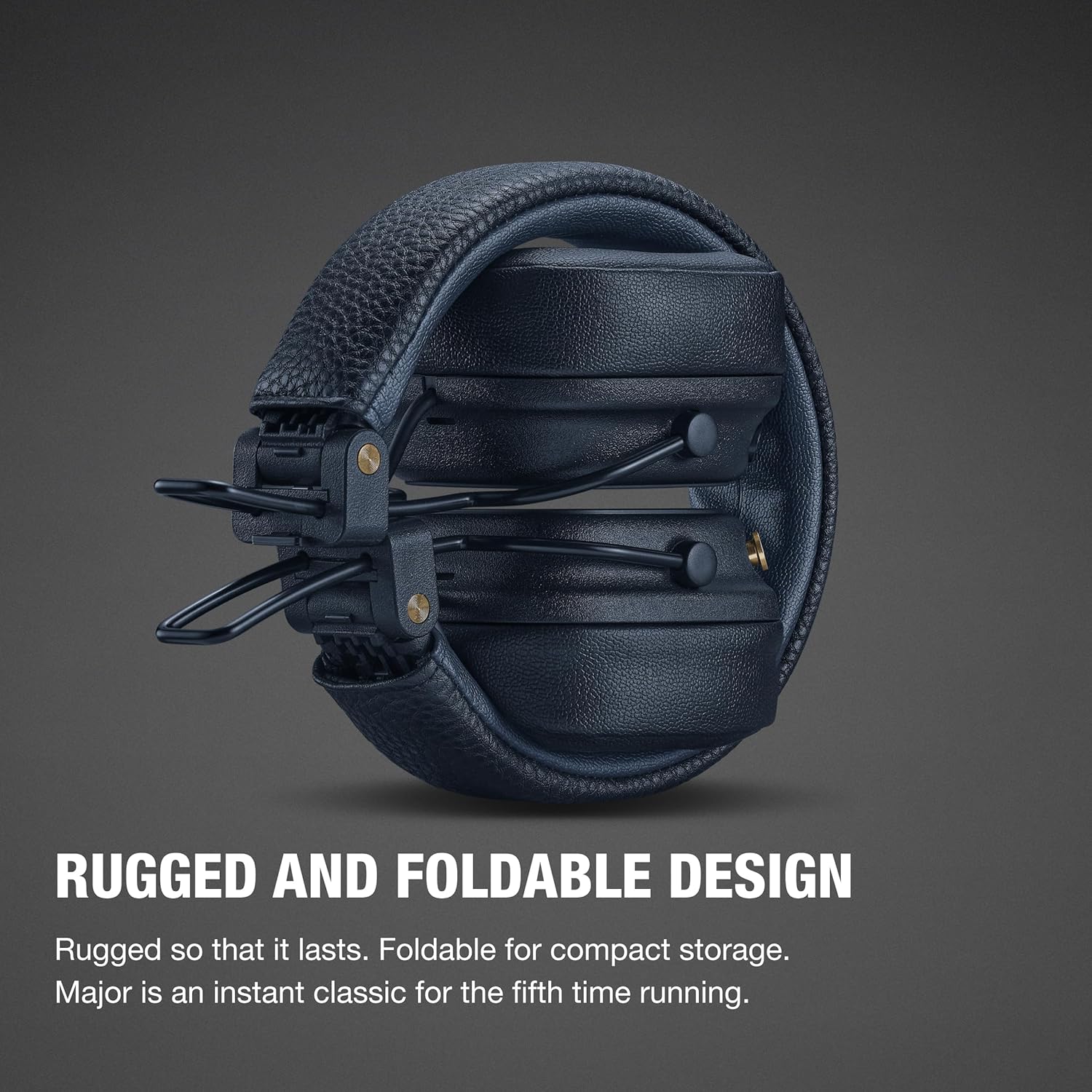Marshall Wireless On-Ear Headphones Major V Midnight Blue Bluetooth / 100 Hours Continuous Playback / Qi Charging Compatible / Call Support [Domestic Genuine Product]