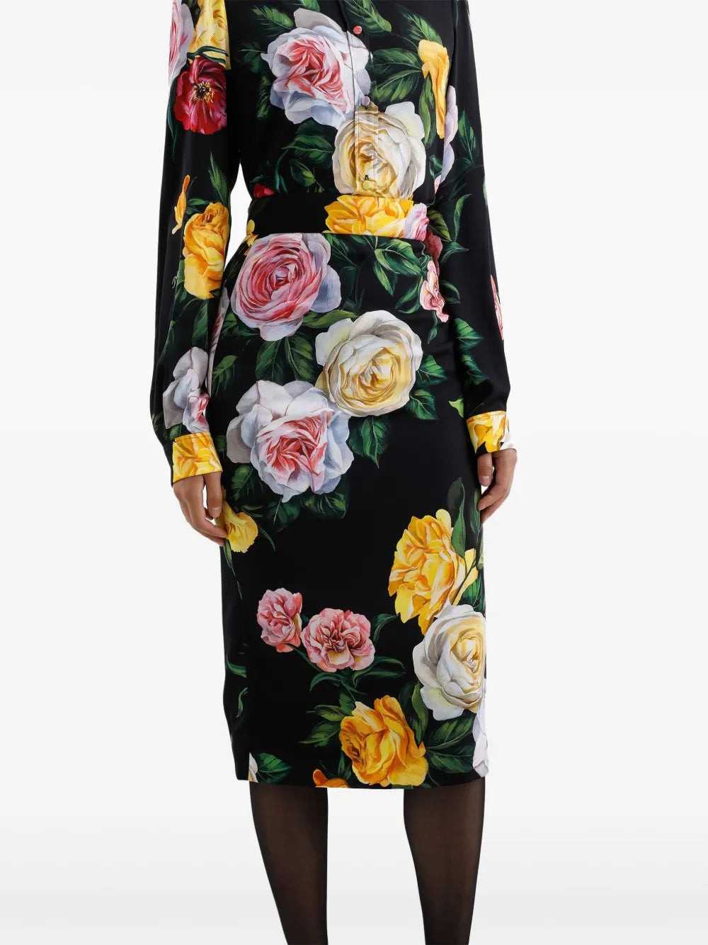Dolce  Gabbana フローラルプリント付きのドルチェ＆ガッバーナミディスカート - Image 4