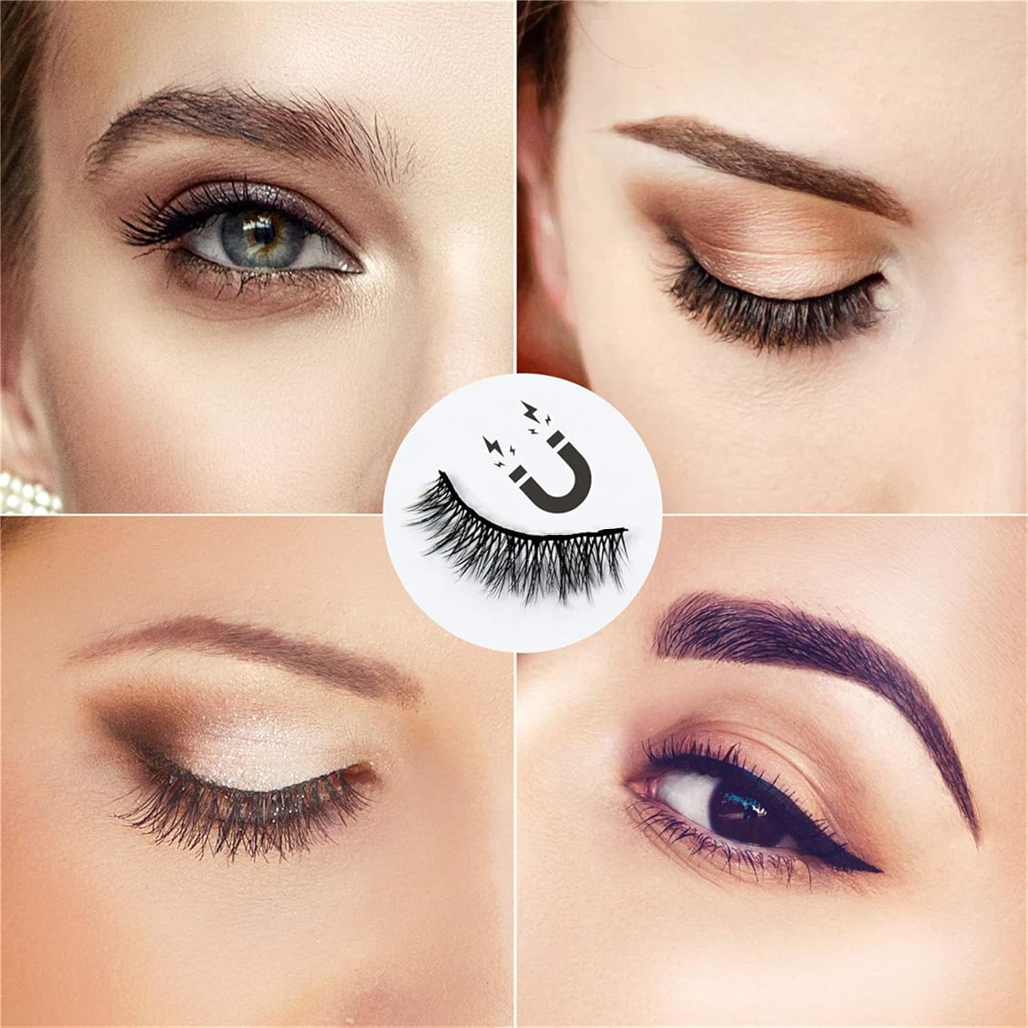 False Eyelashes 5 Pairs Magnetic False Eyelashes Set Magnetic False Eyelashes Magnetic Eyelashes and Magnetic Eyelashes Kit Natural Natural Waterproof Ultra Lightweight Daily Use Repeated Trimmable