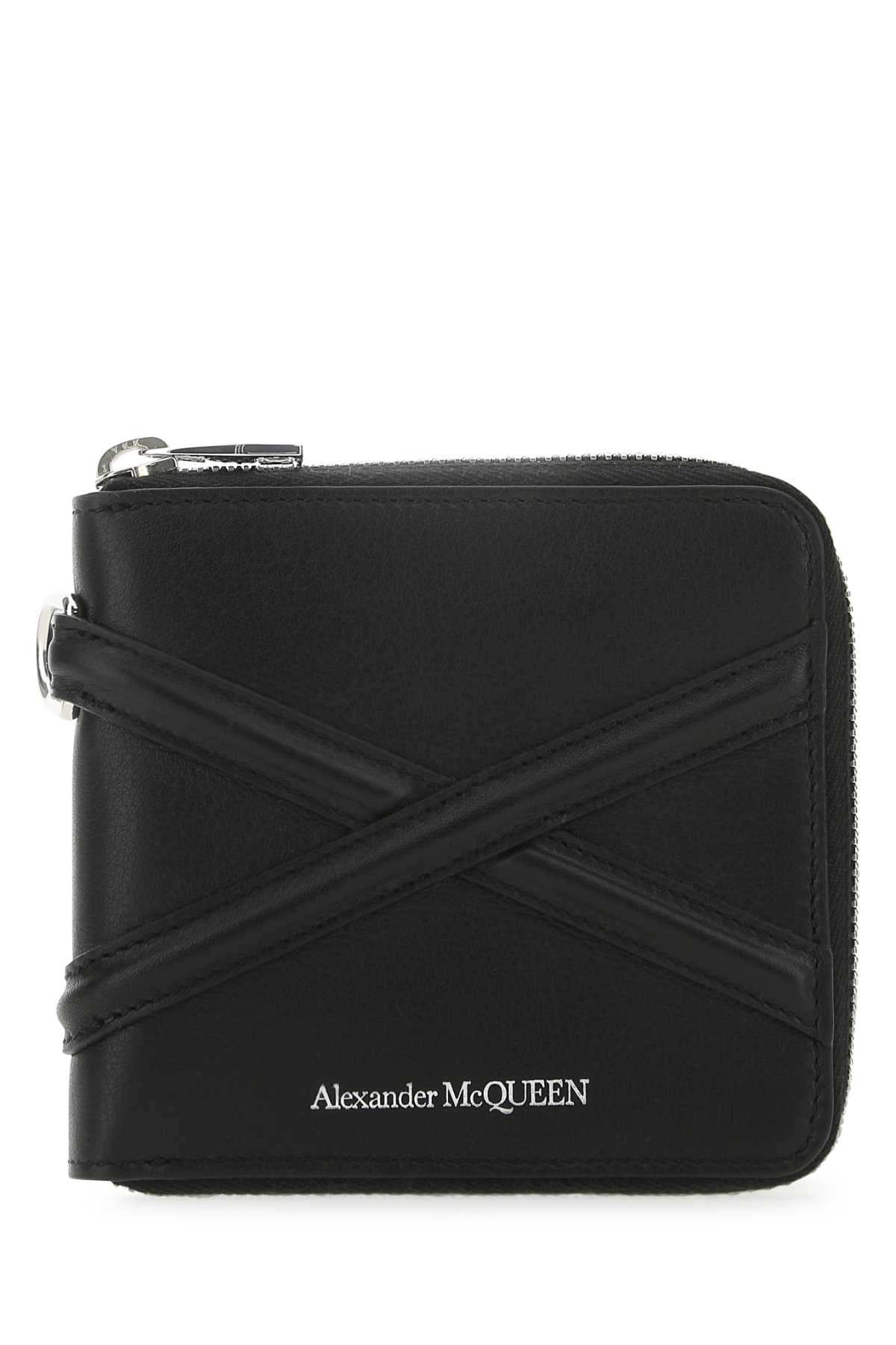 Alexander アレクサンダーマックイーンブラックレザーウォレット - Image 4