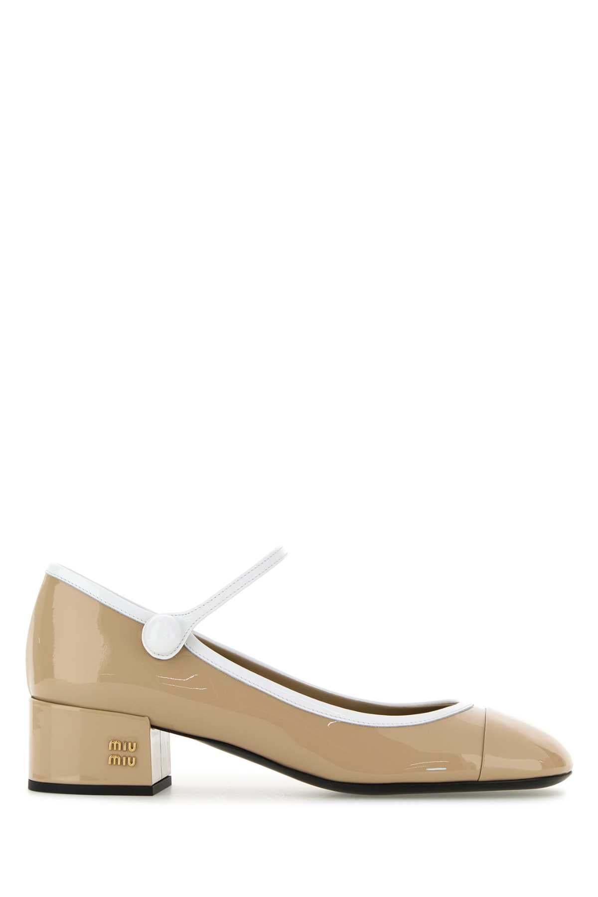 Miu Miu Miu Beige Leather Pumps - Image 4
