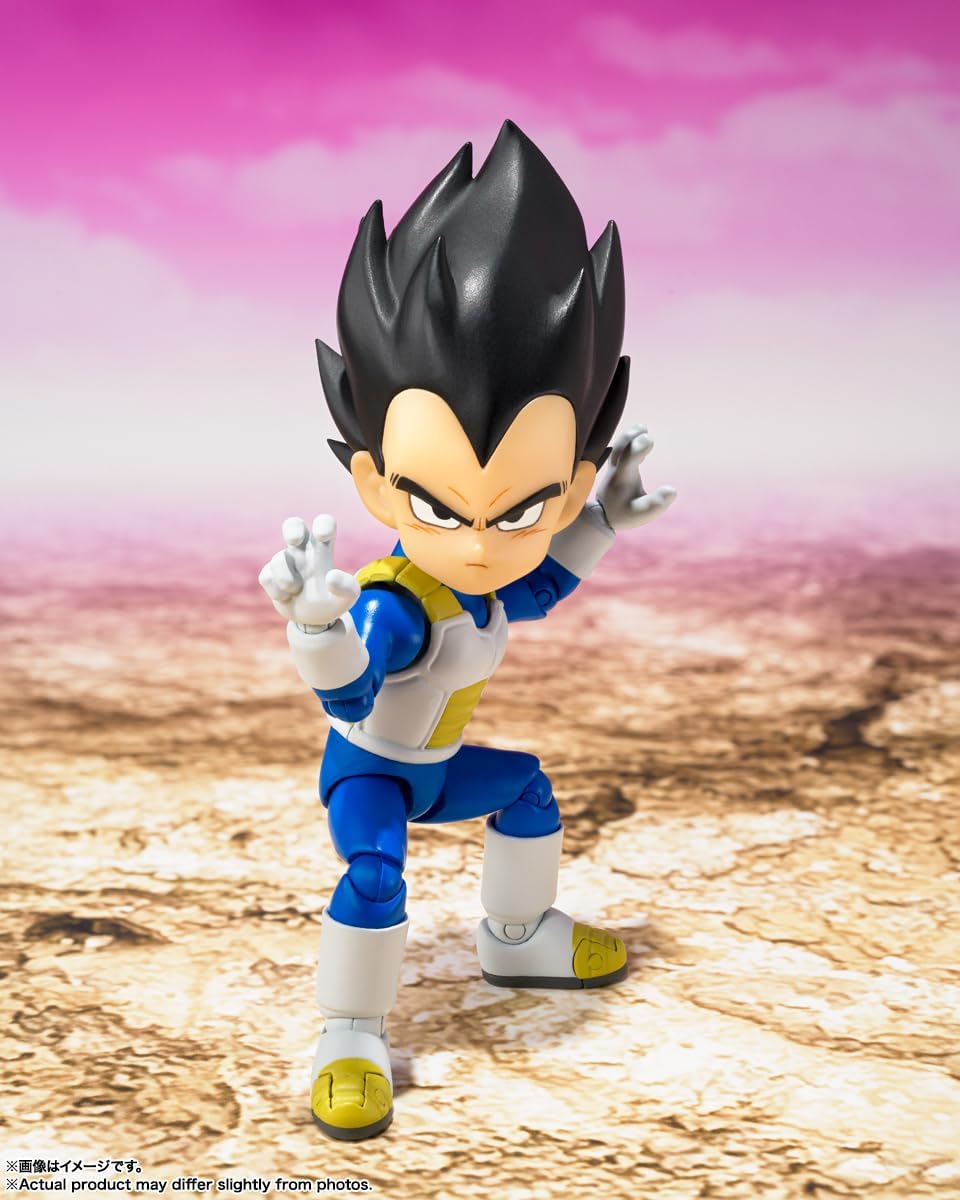 BANDAI SPIRITS S.H. Figuarts Dragon Ball DAIMA Vegeta (Mini) Approx. 2.8 inches (70 mm), PVC & ABC, Pre-painted Action Figure