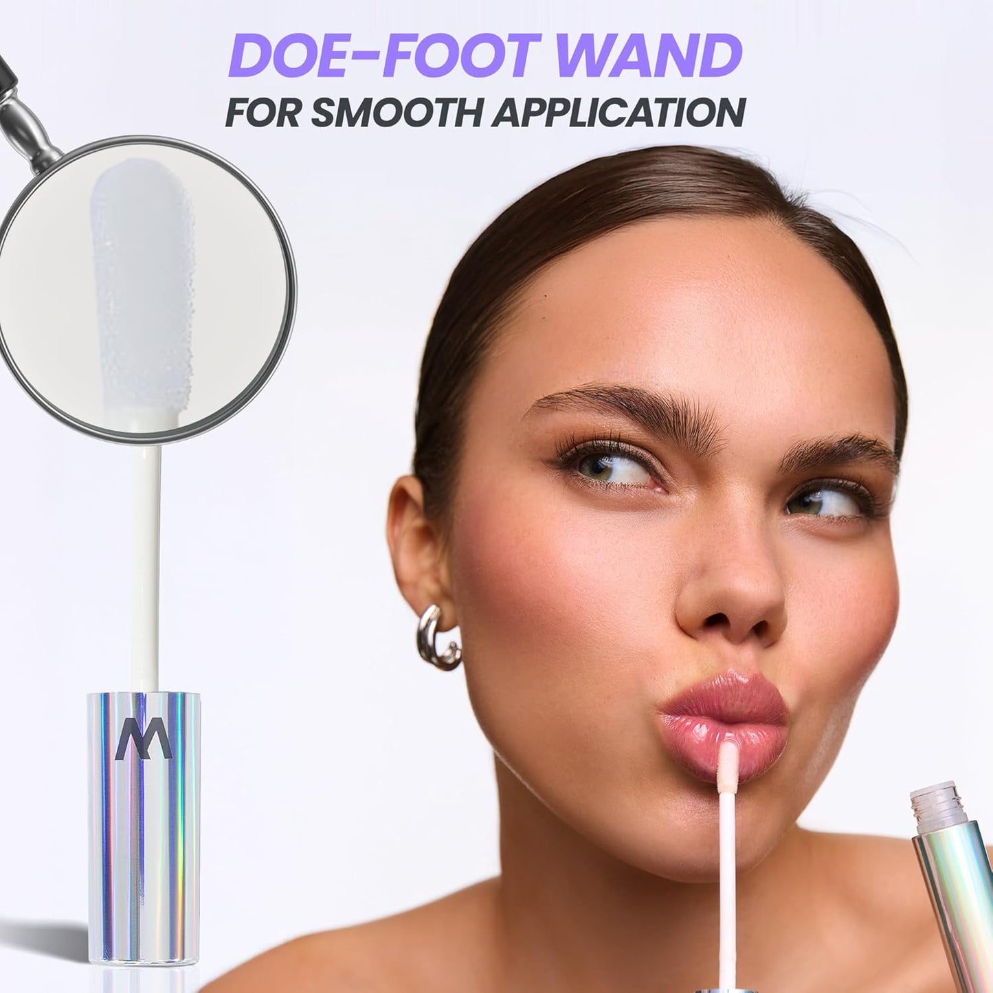 Brillo labial Wonderskin Blading Top Gloss, brillo labial de purpurina transparente, maquillaje labial hidratante y de alto brillo (brillo transparente)