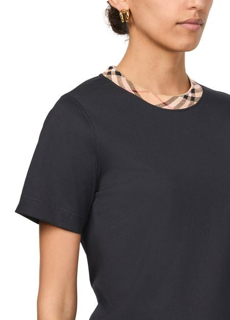 BURBERRY Check T-shirt with collar - Image 4