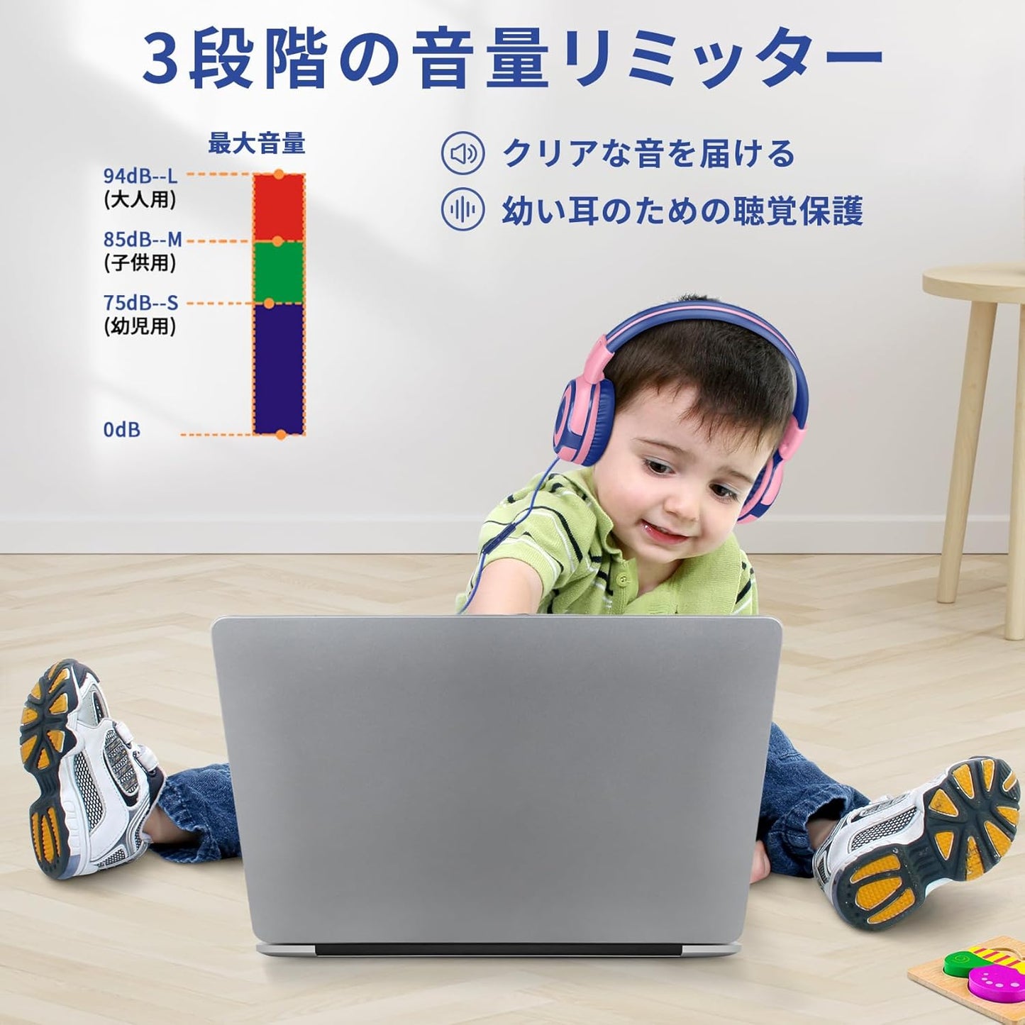 SIMOLIO 2-Pack Headphones for Kids with Carrying Pouch Volume Limit Kids Headphones for Girls/Boys Shared Port Volume Control Built-in Microphone Wired Cute On-Ear Kid Headphones 3.5mm Jack for PC