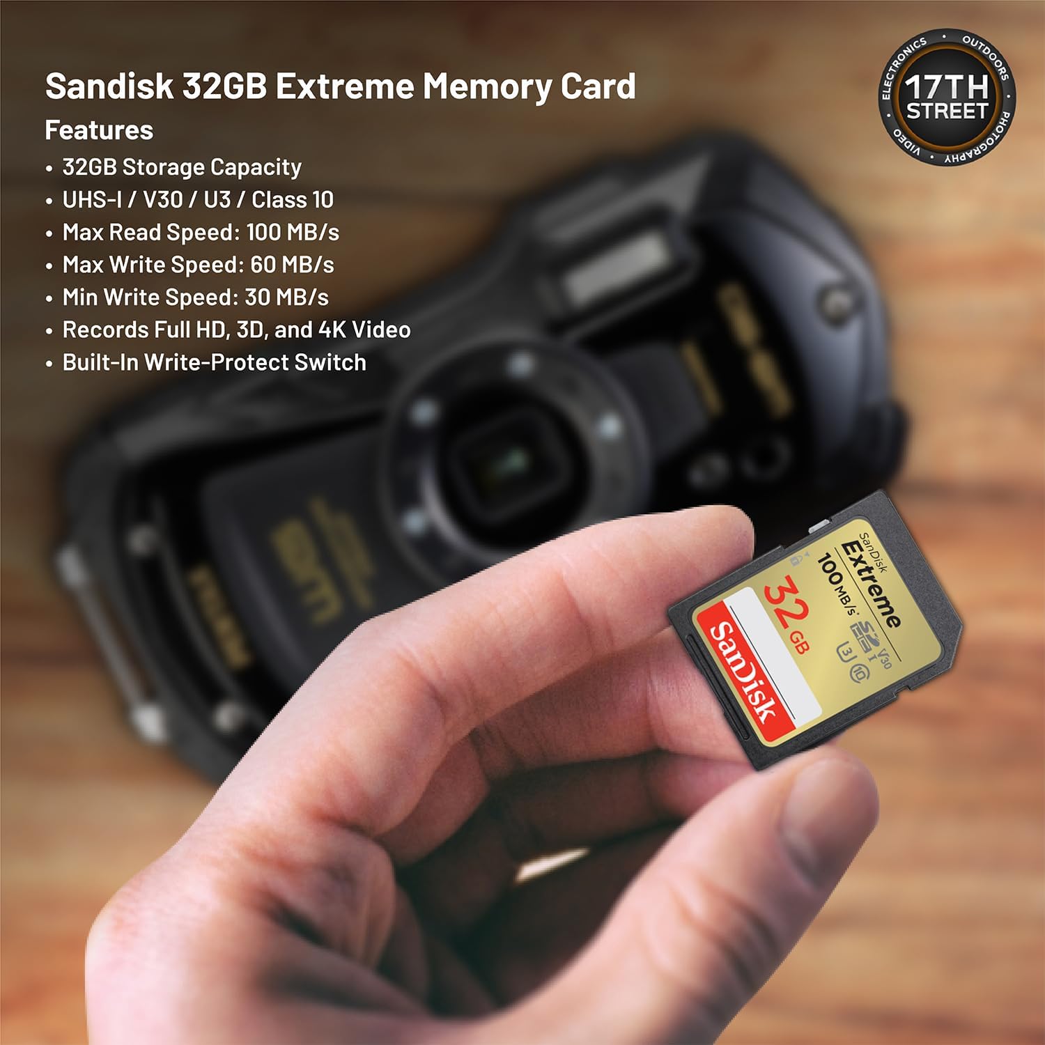Pentax WG-90 防水デジタルカメラ(ブラック) | 2.7インチLCDモニター 32GB Extreme UHS-I SDHCメモリーカードとWaith Cameraストラップ付き(イエロー)(必須バンドル)