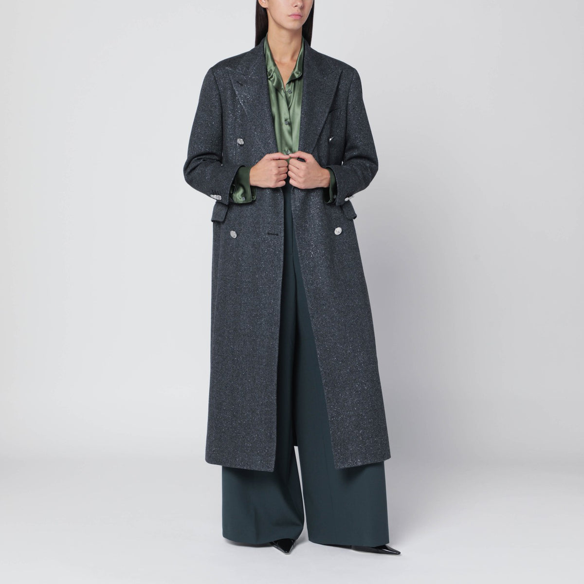 Tagliatore Tagliatore Black Hundstoothダブル胸肉のコート - Image 4