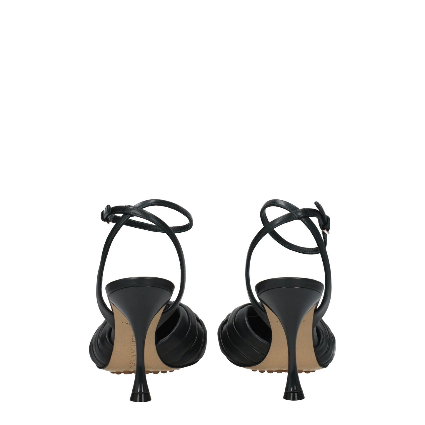 Bottega Veneta Sandals Women Leather Green/Calamaio - Image 4