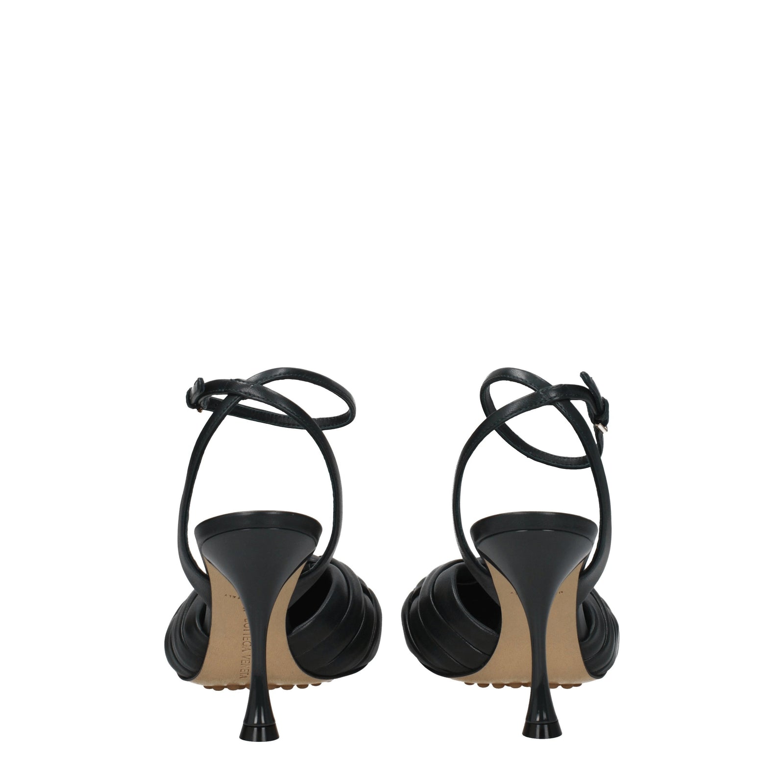 Bottega Veneta Sandals Women Leather Green/Calamaio - Image 4