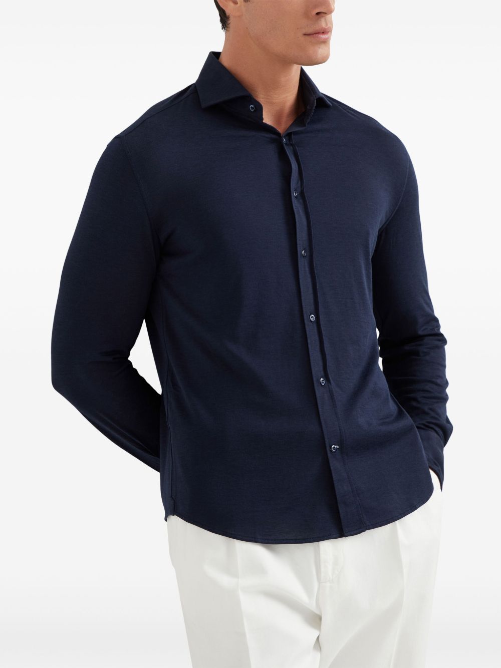 Brunello Brunello Cucinelli Silk And Cotton Blend Shirt - Image 4
