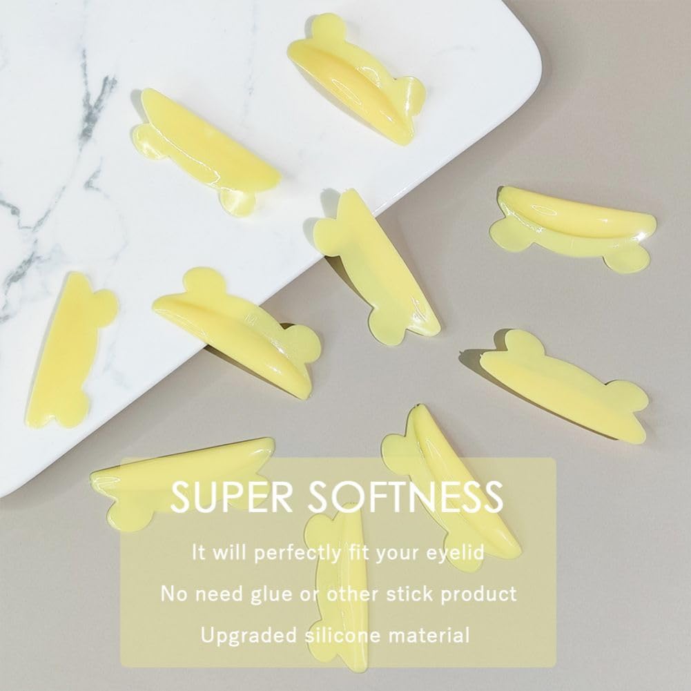 Libeauty Eyelash Perm Pad Cute Mouse Shaped Reusable Eyelash Lift Shield Self Adhesive Super Soft Eyelash Perm Rod 10pcs/5 Sizes Eyelash Perm Tool