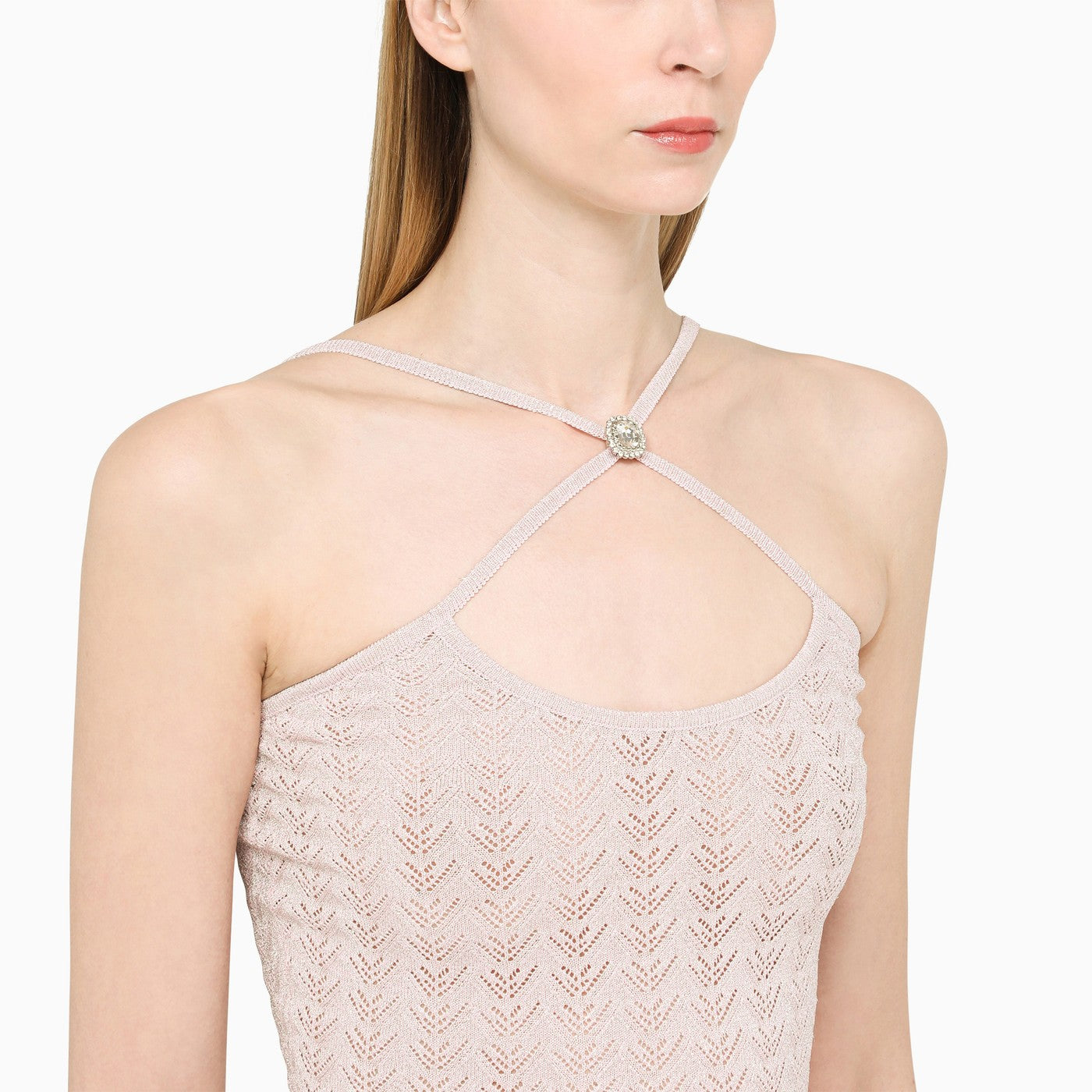 Alessandra Rich アレッサンドラリッチピンククリスクロストップ - Image 4