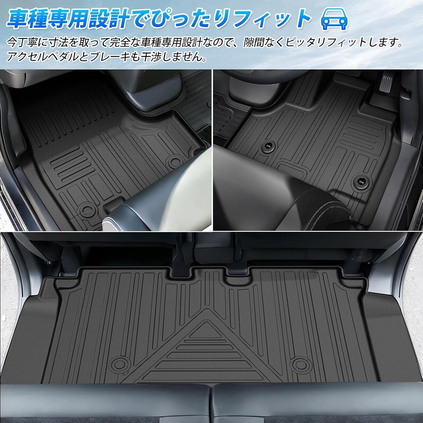 Honda New N-BOX JF5 JF6 3D Floor Mat, Waterproof, 3D Structure, NBOX Custom Designed for October 2023 and Up to October 2023, Car Mat, TPE Material, Stain and Abrasion Resistant, Accessories,