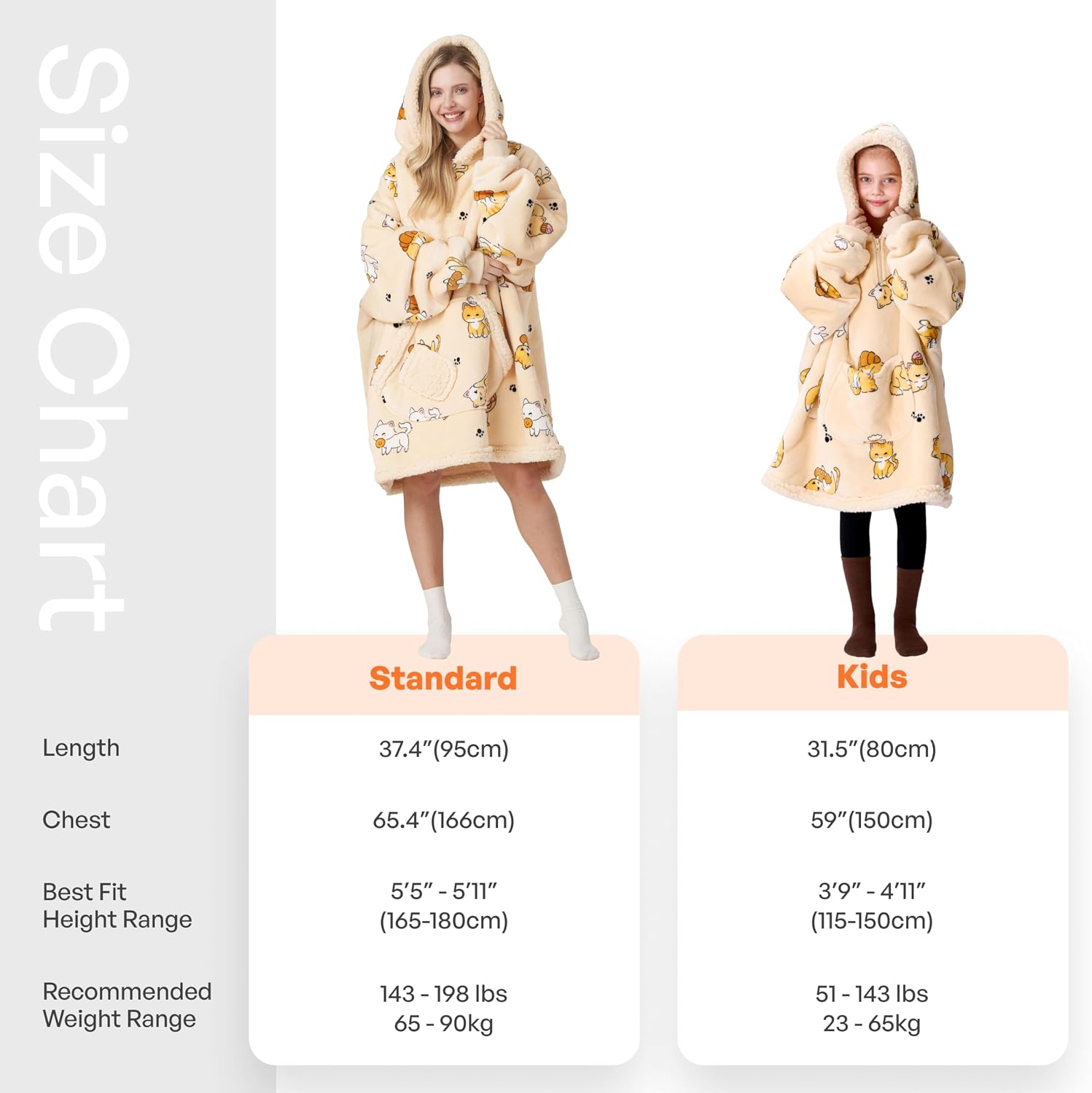 Giggling Getup Manta con capucha para adultos, regalos para adolescentes, niñas, hermanas, mujeres, forro polar sherpa, sudadera con capucha, cálida y acogedora con bolsillo y mangas, color beige gato