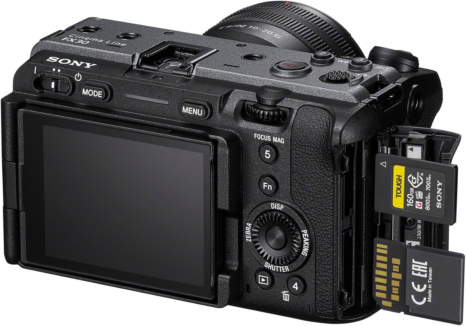 Sony FX30 デジタルシネマカメラ E 10-20mm f/4 PZ Gレンズバンドル バックパック付き (2パック) バッテリー、ソフトウェア、カードリーダー、メモリカード(19アイテム)