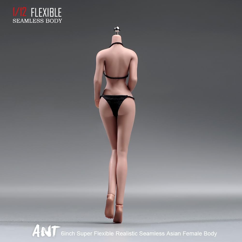 1/12 scale female body, 6.inch ultra flexible 22 joints seamless female body micro beauty three-dimensional action doll, removable foot model, suitable for hobby collection (muscle muscles)