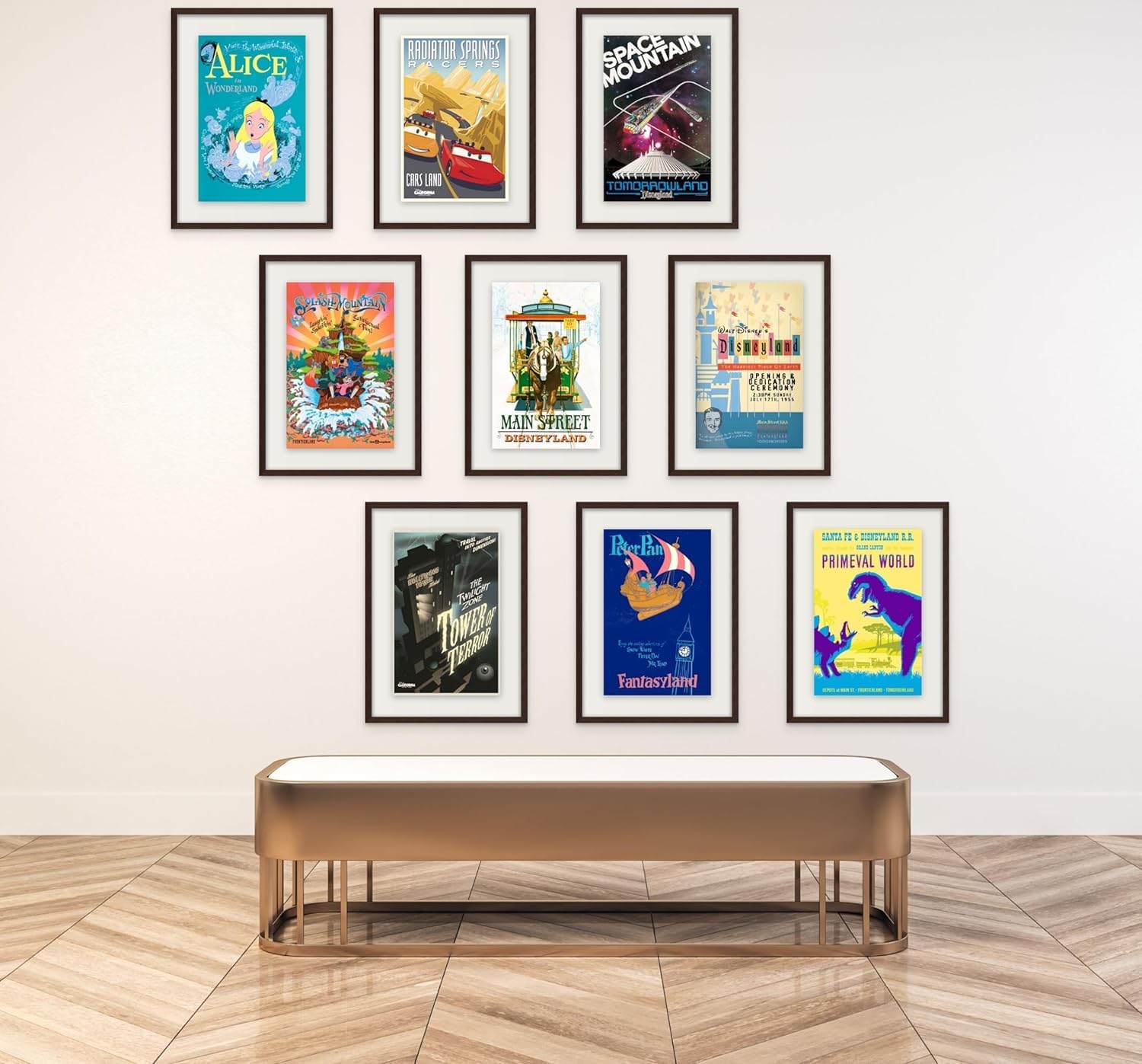 Disney Parks Arte de Pared - Arte de pared de Disneyland, regalos de Disneyland, mercancía vintage retro de parque temático de Disney, póster de Splash Mountain, coleccionables, recuerdos