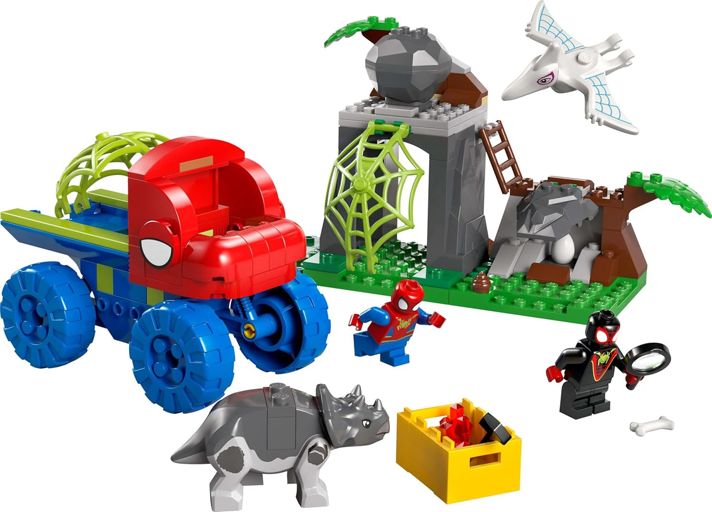LEGO MARVEL Spidey and the Amazing Friends: Dinosaur Truck Rescue, Toy, Birthday Present, Blocks, Educational, Boys, Girls, Children, 4, 5, 6 Years, Marvel Merchandise, Figure, 11199