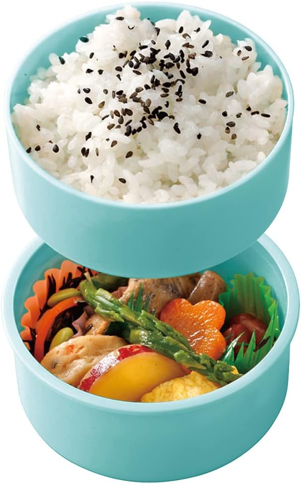 Skater ONWR1AG-A Antibacterial 2-Tier Lunch Box with Fork, Round, Onigiri Case, 500ml, Made in Japan, Microwave Safe, Sanrio Hangyodon