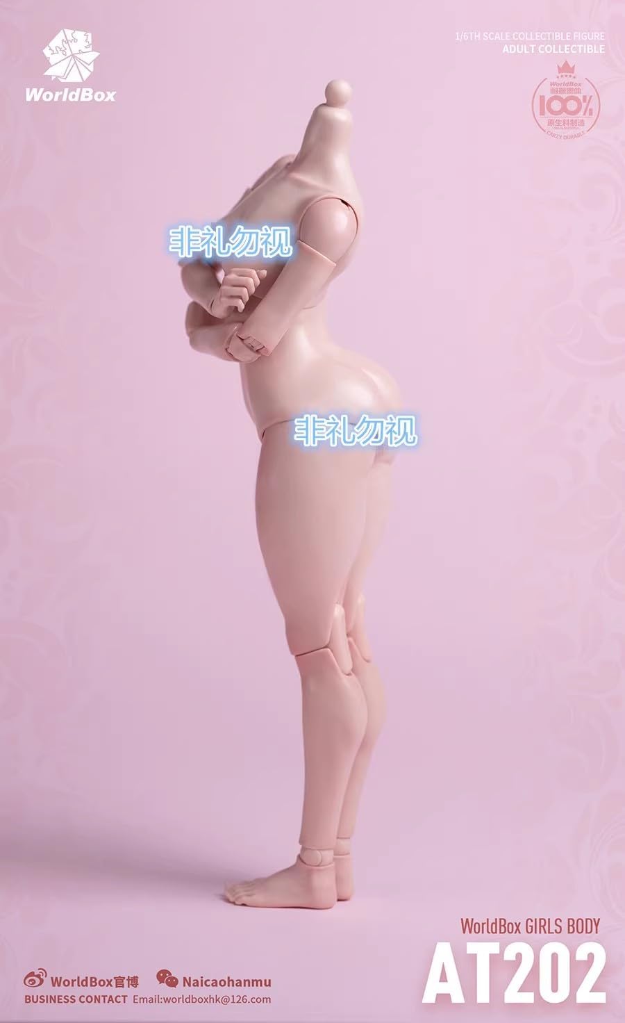 TOYBARJAPAN Worldbox AT202 1/6 Scale Action Figure, White Skin, Pale Skin, Chubby Edition, Asian Female Body