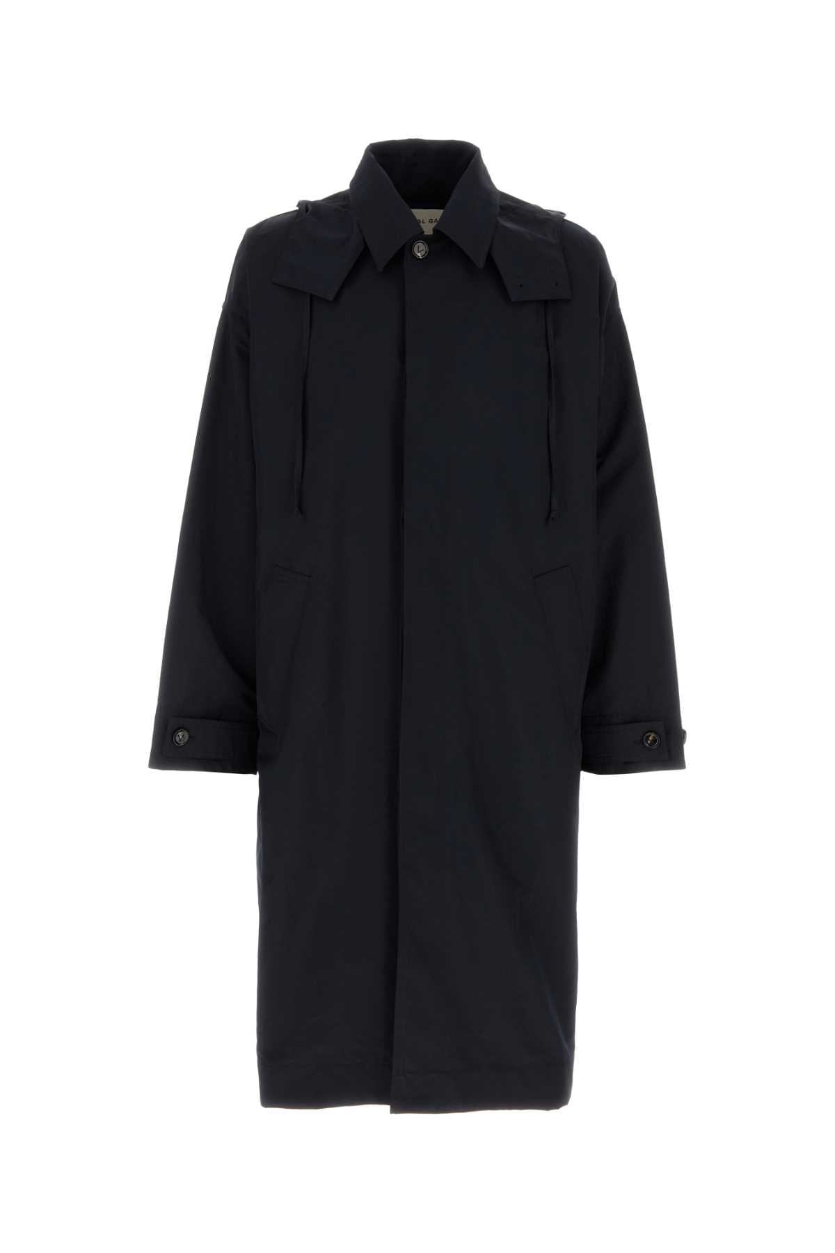 Bottega ボッテガベネタネイビーブルーナイロンブレンドトレンチコート - Image 4