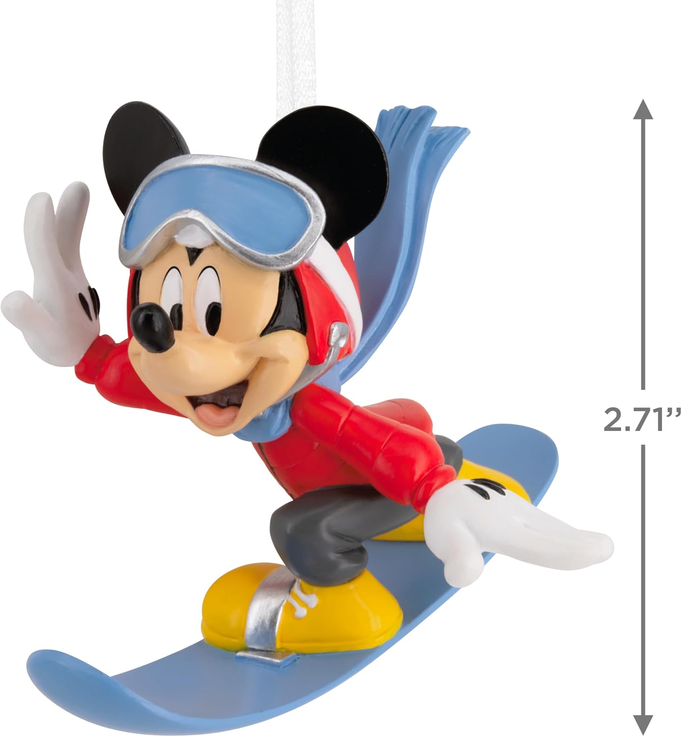 Hallmark Adorno de snowboard de Mickey Mouse, decoración de árbol de Disney, adorno colgante de Disney, adorno colgante, regalo para Navidad