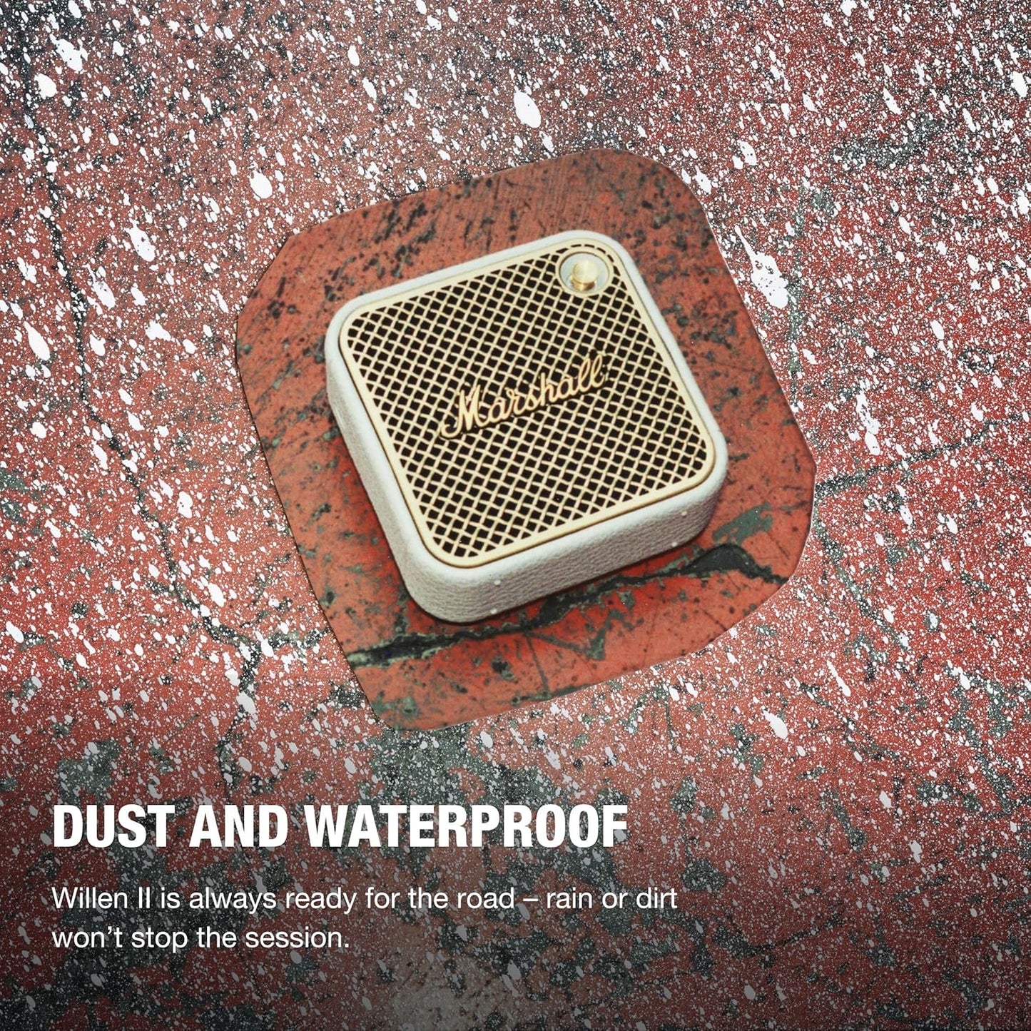 Marshall Willen II Wireless Portable Waterproof Speaker, Cream, 17 Hours of Continuous Playback, IP67 Waterproof, Ultra Compact, Rapid Charging