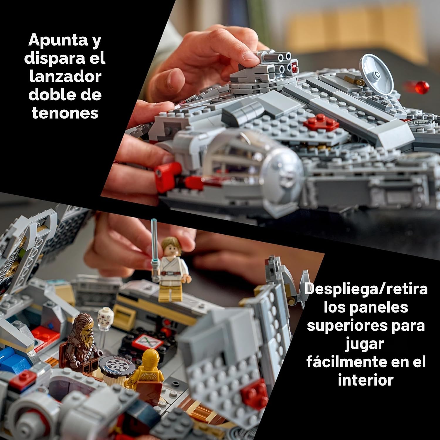 LEGO Star Wars SMART Play: Millennium Falcon Starship Building Toy para niños, juego compatible con 4 etiquetas inteligentes y 4 minifiguras, regalo para niños, niñas y fanáticos a partir de 9 años - 75426