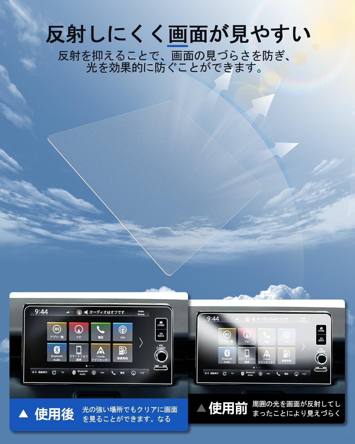 Honda Vezel Rv 2nd Generation Navigation Film 9 Inch Ultra Anti-Reflective Glass Film High Anti-Glare Rv3 Rv4 Rv5 Rv6 Car Navigation Protective Film Anti-Glare 9H Hardness Anti Fingerprint