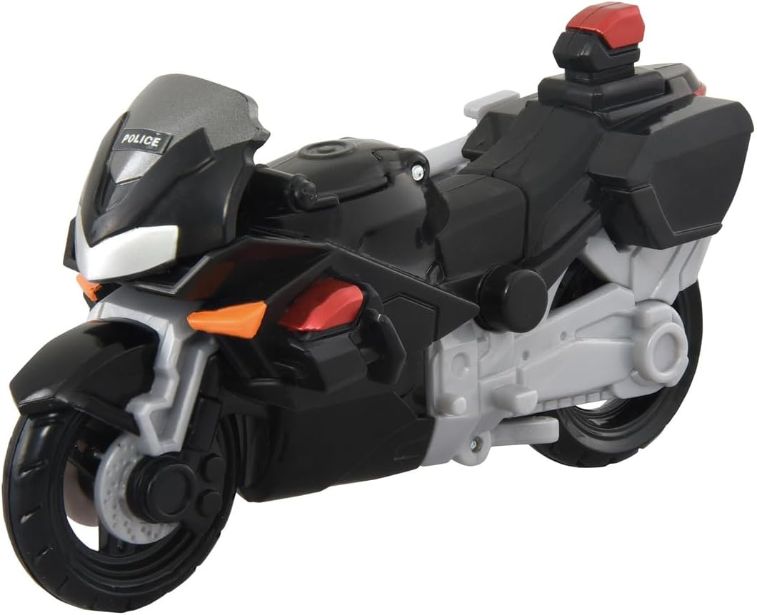 Takara Tomy Tomica Job Braver TJBDX Unite Police Braver ZERO Undercover Patrol Car & Black Bike Combination Set Mini Car Toy Ages 3 and Up