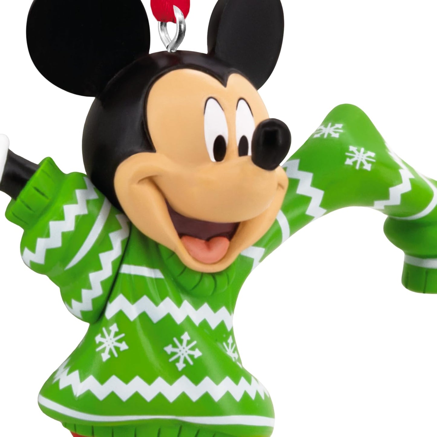 Hallmark Disney Mickey Mouse en suéter navideño Adorno colgante de Navidad, Regalos para fans de Disney