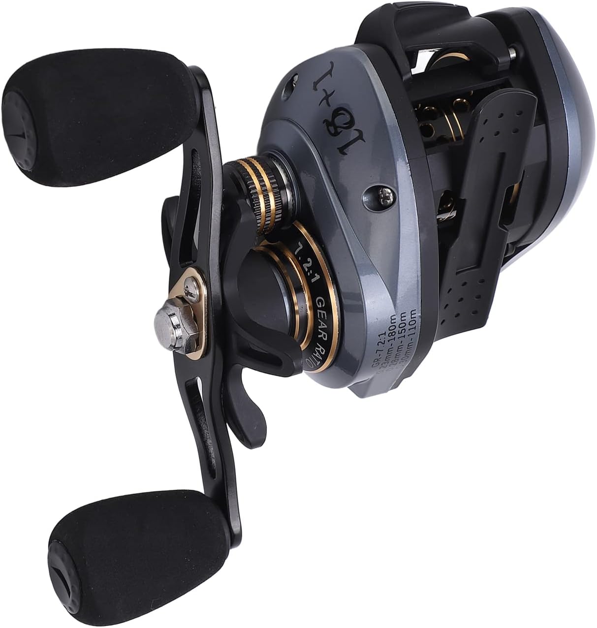 Lure Fishing Reel, 7.2:1 Ratio 18+1BB Baitcasting Reel with Micro Wire Cup for All Water Areas (Left Hand)