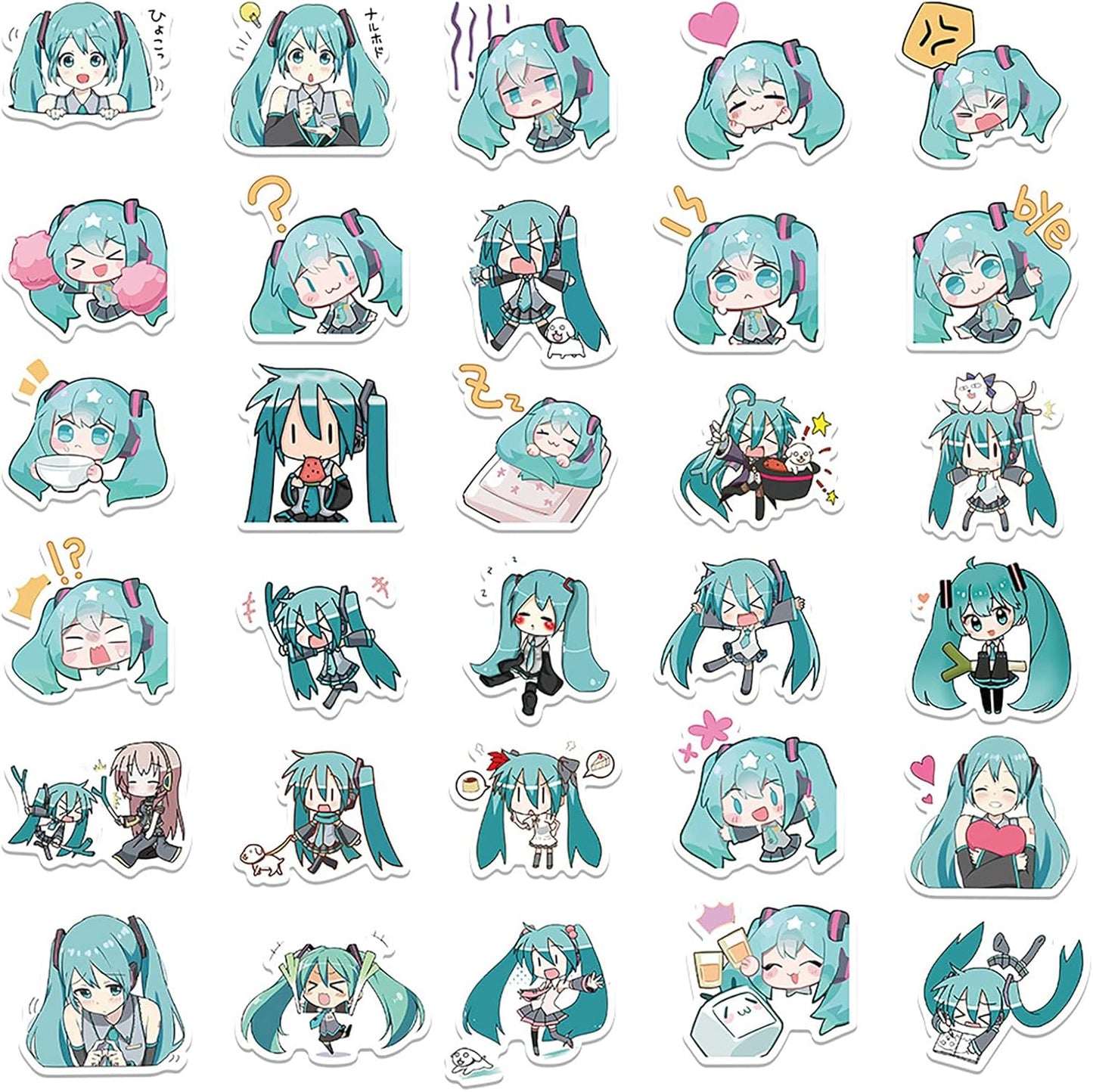 65 pieces for Hatsune Miku Stickers Set, Cute Anime for Hatsune Miku Stickers, Moe Goods, Notebook, Popular, Anime Stickers, Stylish, Waterproof, Graffiti Stickers, Popular, DIY Stickers, Bicycle,