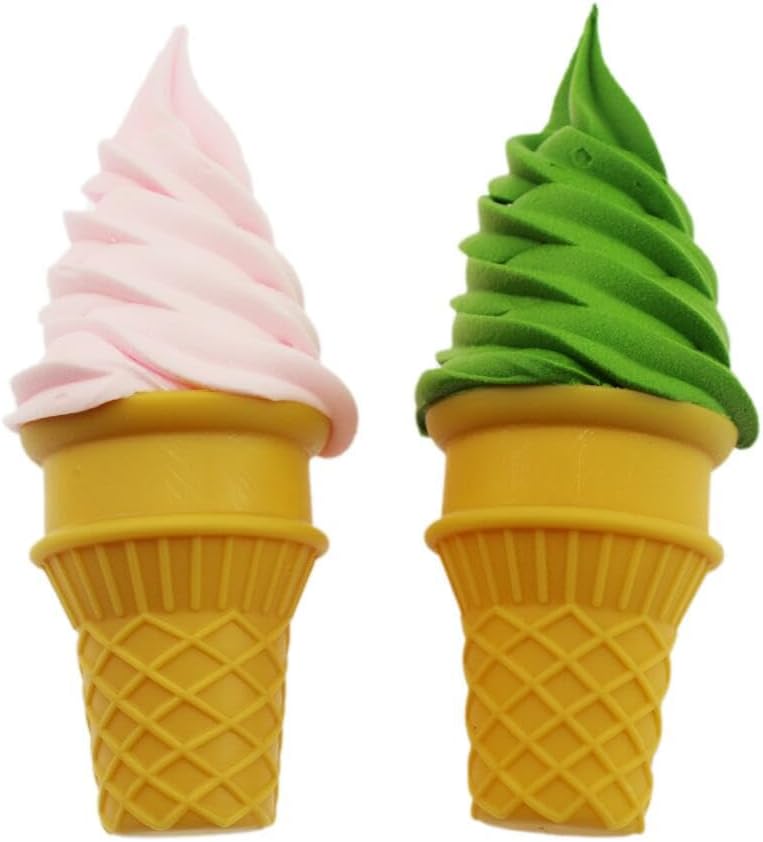 speed mao Lifelike Cute Soft Ice Cream Food Sample Food Model Set of 2 (Pink and Green)