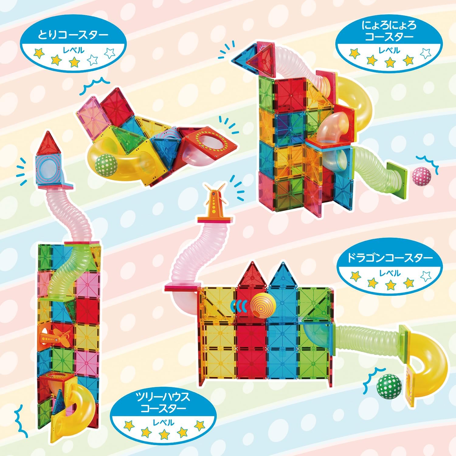 People Pythagoras Educational Ball Coaster Long, Magnetic Play and Build, Develops Inspiration PGS-147