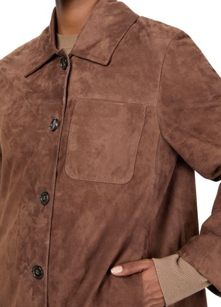 S MAX MARA Cloe shirt jacket in suede leather - Image 4