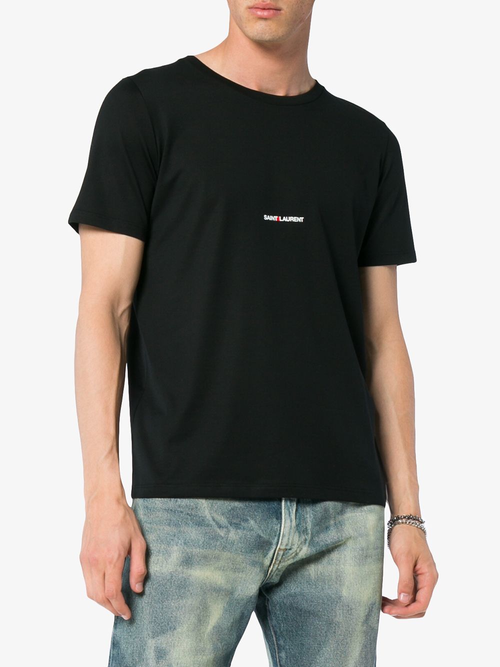 Saint セントローランロゴコットンTシャツ - Image 4