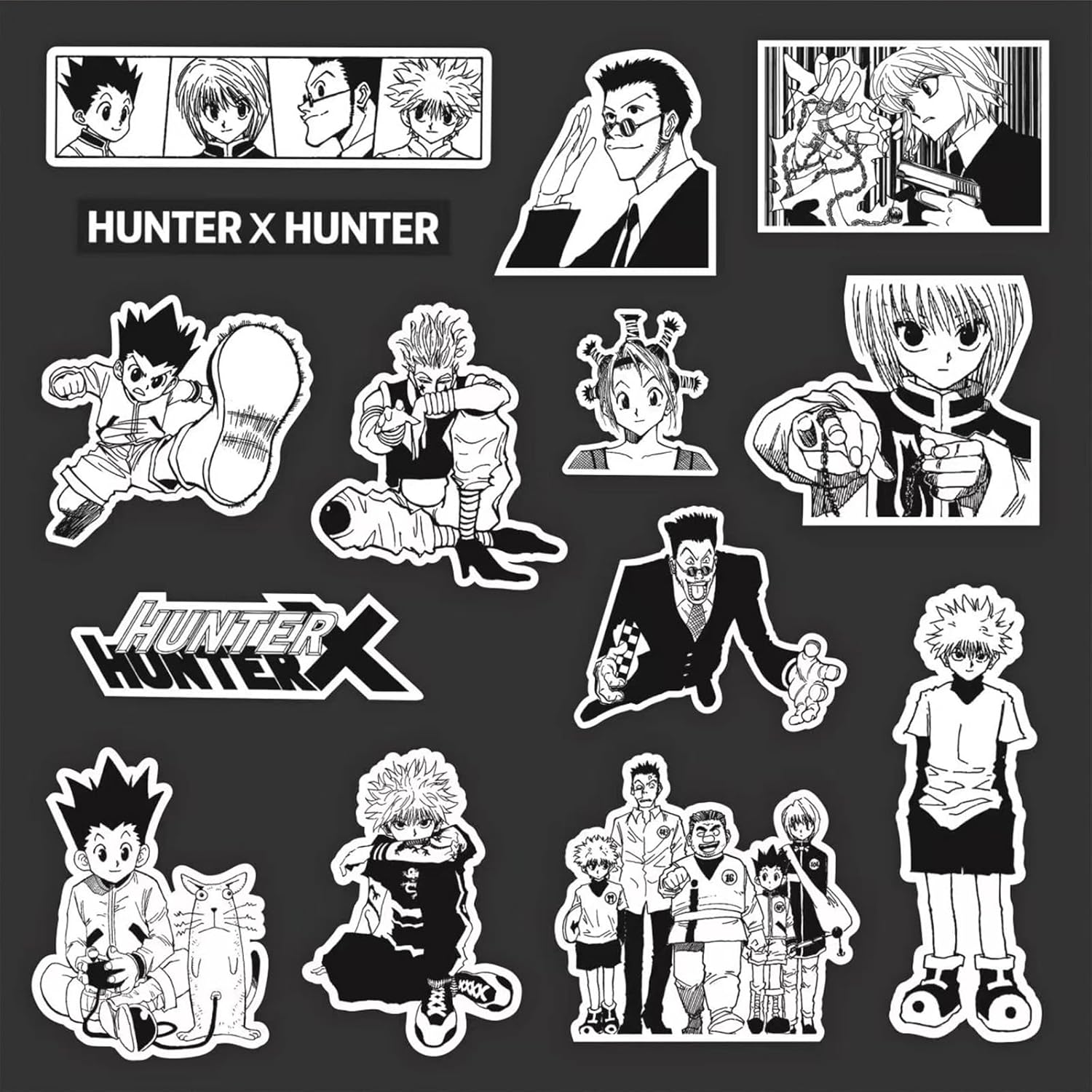 Hunter x Hunter Stickers Set Stickers, Unofficial, Cute Anime, Waterproof Decal, Cute, Stylish, Cartoon, DIY Stickers, Suitable for Cars, Motorcycles, Bicycles, Favorite Suitcases, Suitcases, Bikes
