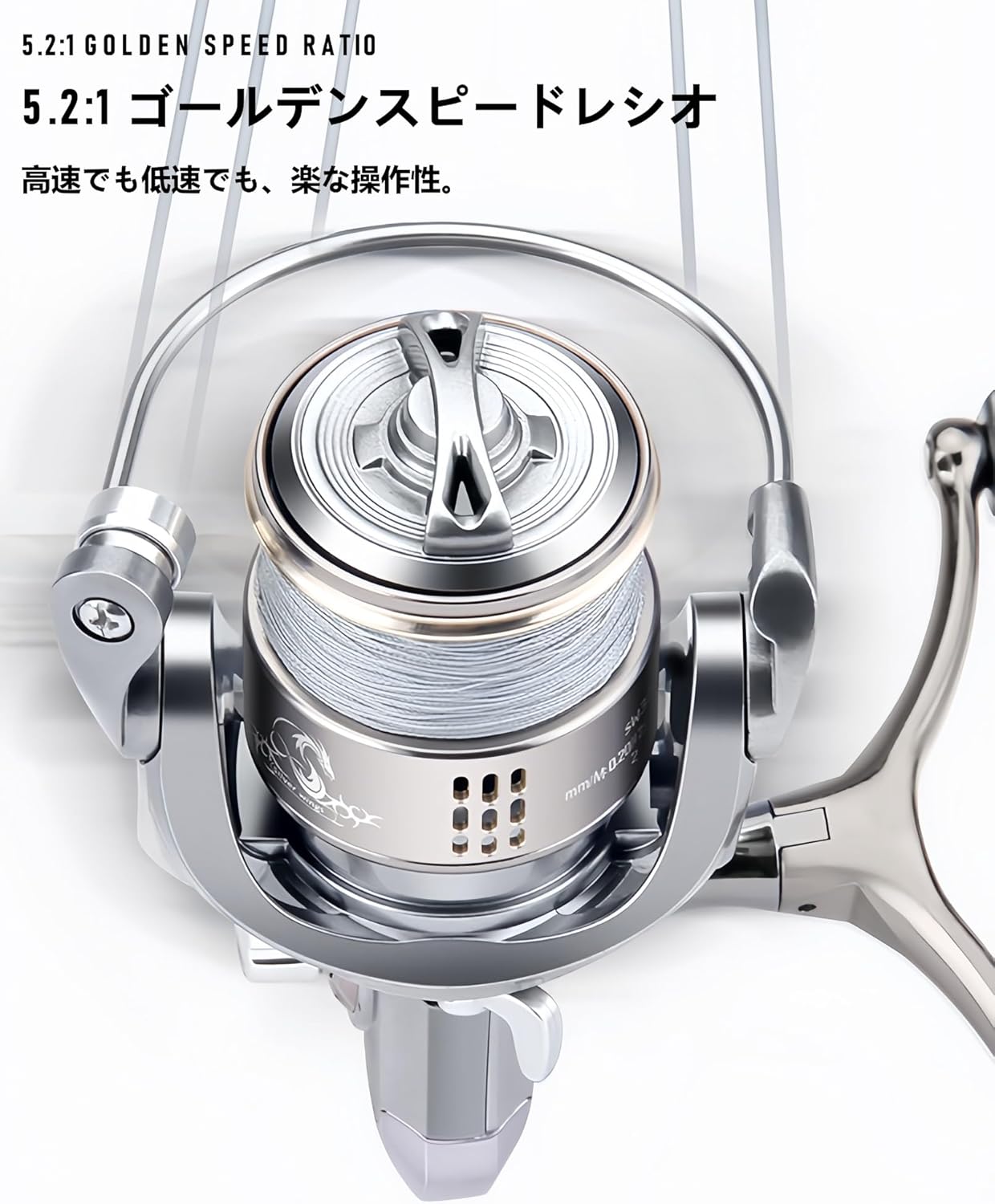 Spinning Reel, No. 2500, No. 3000, Ultra Lightweight, Smooth, 5.2:1 Gear Ratio, Eging, Fishing Reel, Max Drag, Freshwater Saltwater Fishing, Comfortable Wound Up for Left or Right Hand, Ambidextrous