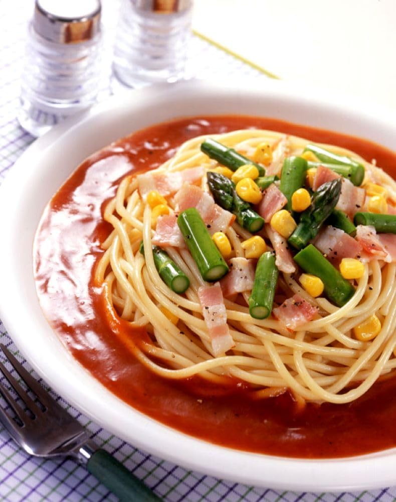 Nagoya Meshi Pasta Set, 0.09 inch (2.2 mm) Dried Noodles, Genuine Thick Noodles and Spicy Pasta Sauce, 2 Serves for 2 Serves x 2, 8.5 oz (240 g) (120 g x 2)