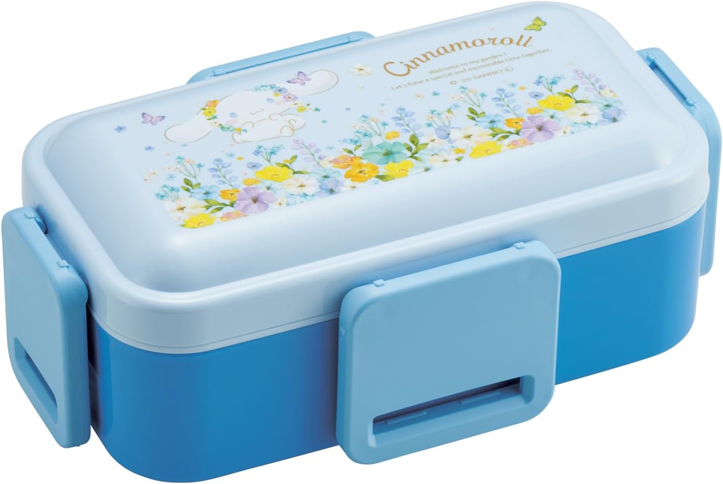 Skater PFLW4-A 2-Tier Lunch Box, 36.6 Cubic Inches (600 ml), Pastel Vibrant Watercolor Flower Pattern, Designed for Girls, Made in Japan, Sanrio Cinnamoroll