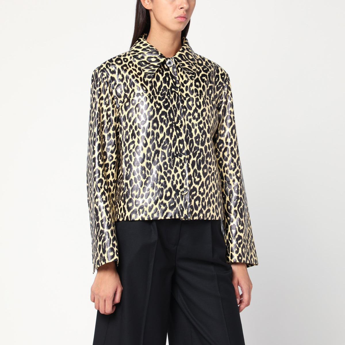 Jil Jil Sander Leopard Print Jacket In Coated Fabric - Image 4