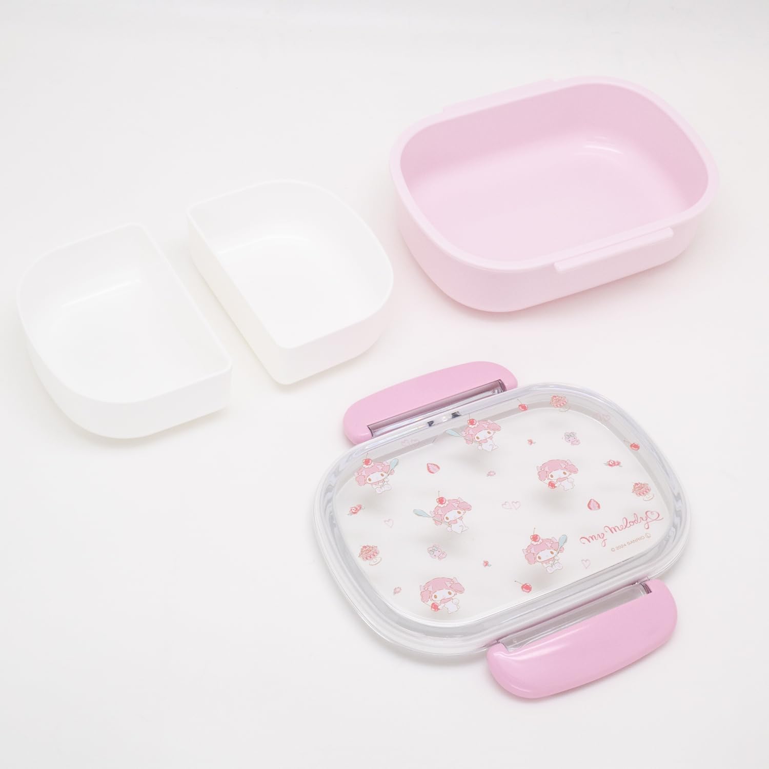 OSK PCR-7 Bento Box, 12.2 fl oz (360 ml), Includes 2 Inner Compartments, Sanrio My Melody, MM No. 2, Microwave Safe, Made in Japan
