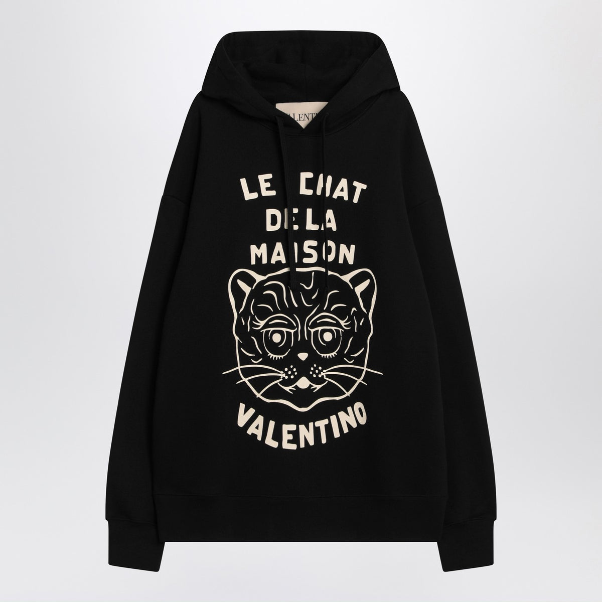 Valentino ルチャットデラメゾンパッチ付きバレンティーノブラックスウェットシャツ - Image 4