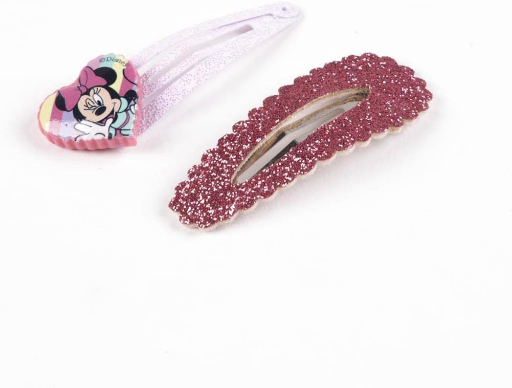Minnie Mouse Pink Hair Clip - Ideal for Decorating Hairstyles - With Bow and Glitter - Original Product Designed in Spain
