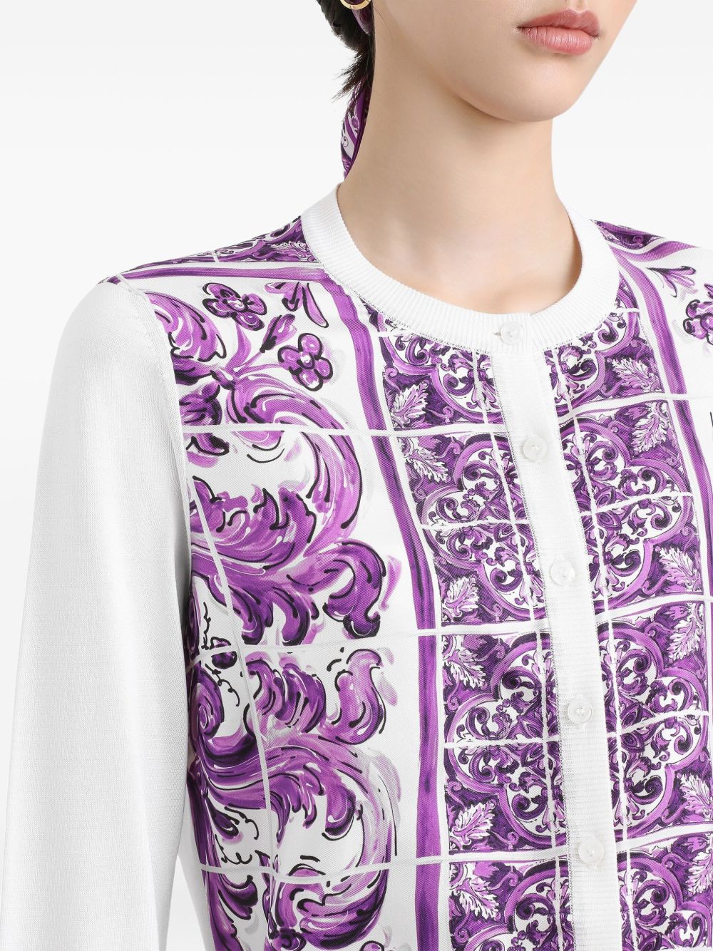 Dolce  Gabbana ドルチェ＆ガッバーナマイオリック版プリントシルクカーディガン - Image 4