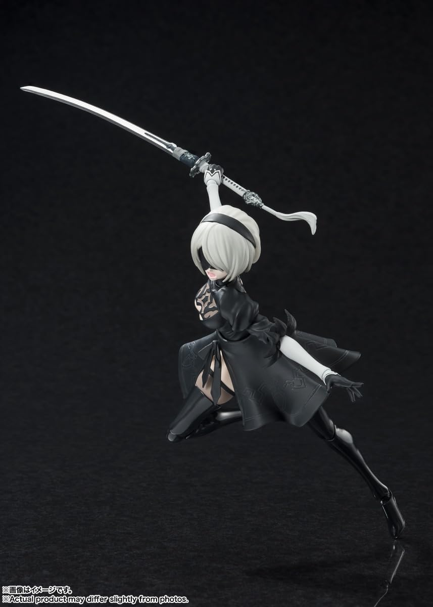 BANDAI SPIRITS S.H. Figuarts "NieR: Automata Ver. 1.1a" (Nier Automata Ver1.1a) 2B, Approx. 5.9 inches (150 mm), PVC & ABS, Pre-painted Action Figure