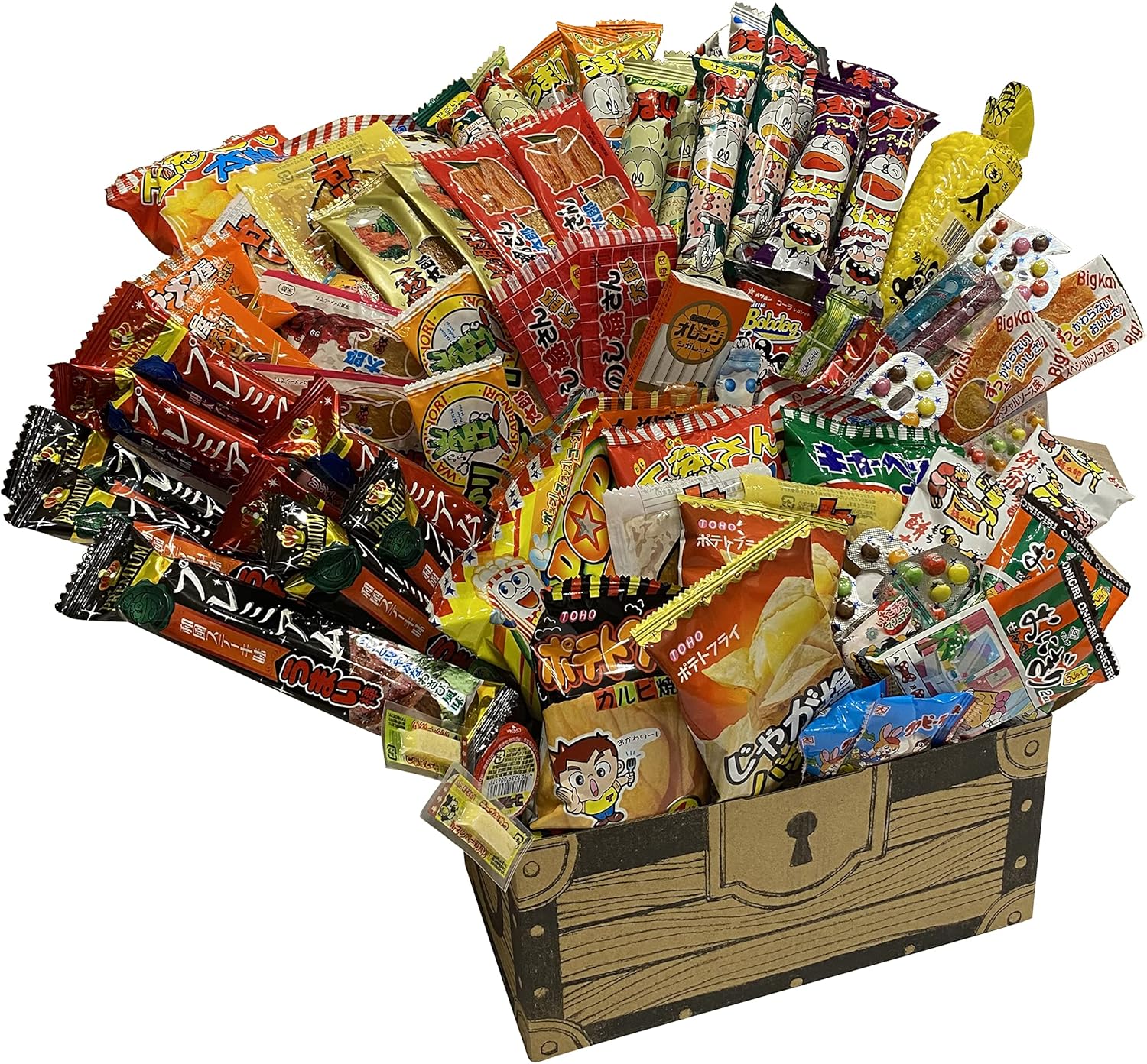 Assorted Dagashi, Popular, 55-piece Set, Treasure Box Box, Fun Set, Bulk Purchase, Adult Purchase, Dagashi Set, Dagashi Shop, Father's Day, Gift, Present