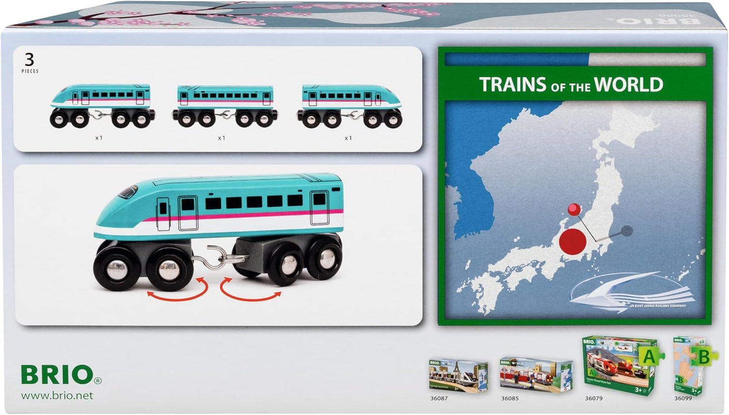 Brio (ブリオ) World Railway Series Shinkansen E5 Hayabusa 36086, Suitable for Ages 3 and Up, [Toy, Toy Vehicle, Wooden Toy, Train, Locomotive, Vehicle, Electric Vehicle, Gift (Birthday/Christmas)]