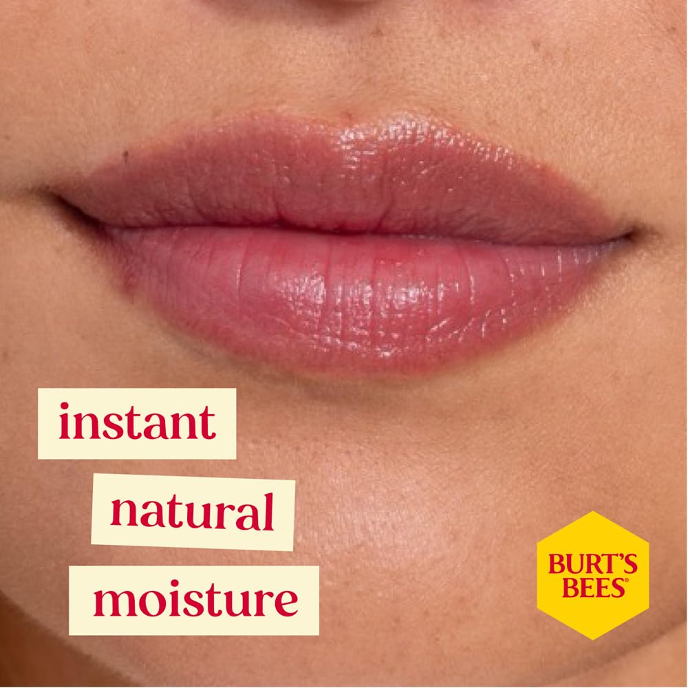 Burt's Bees Brillo de labios hidratante 100% natural, Pruna - 1 tubo